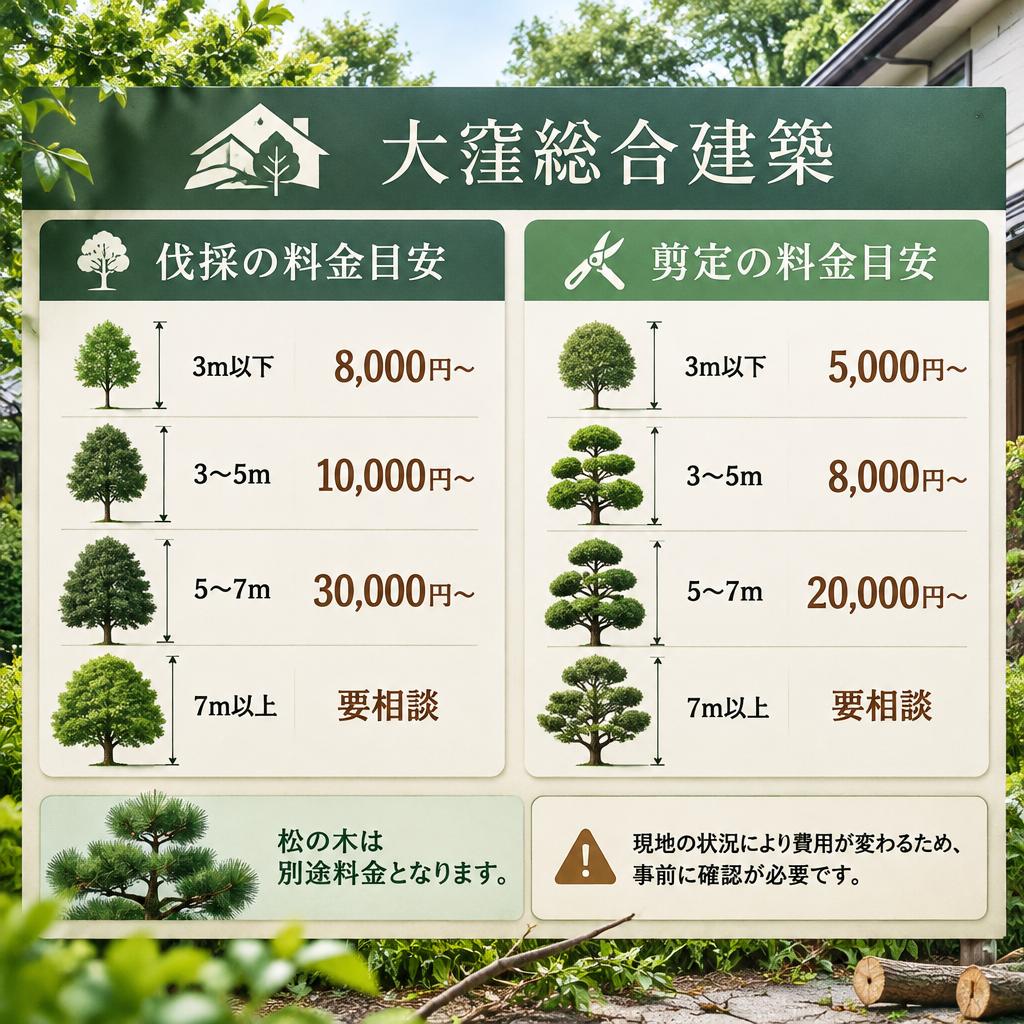 庭木の高さ別にわかる料金目安｜剪定・伐採の費用をチェック