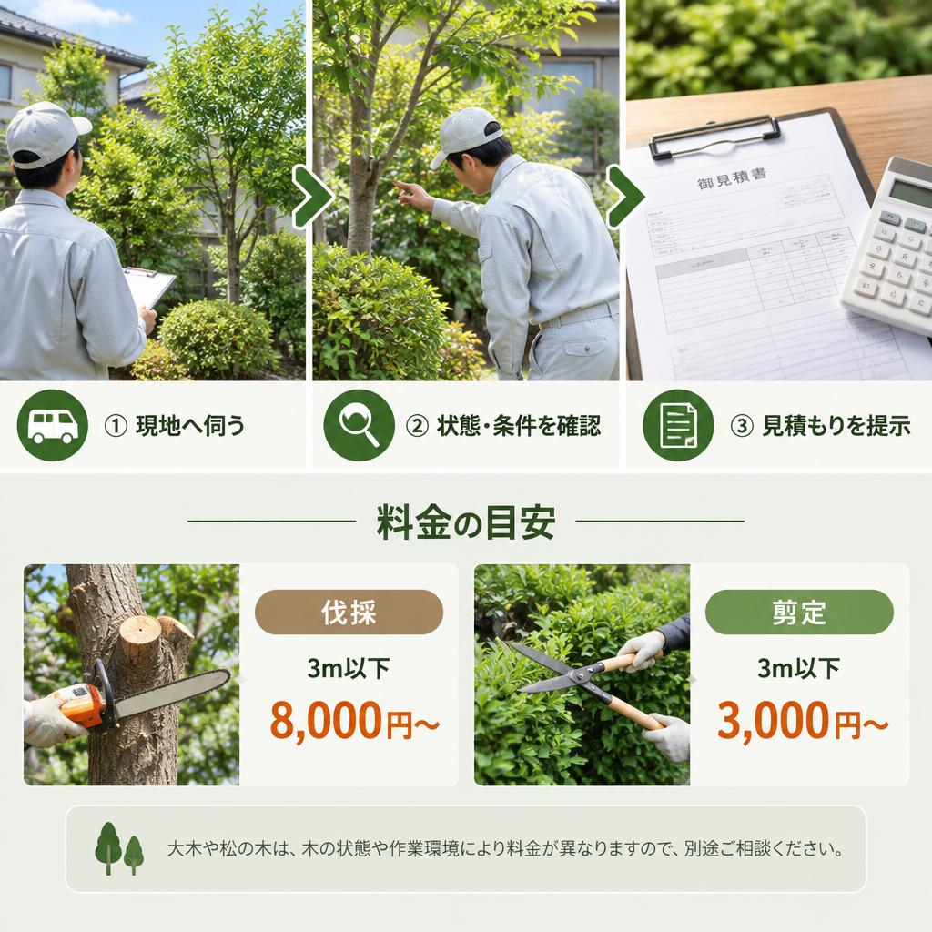 見積もりは現地確認から。作業内容と費用をわかりやすく