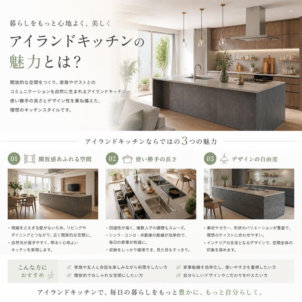 アイランドキッチンの魅力
