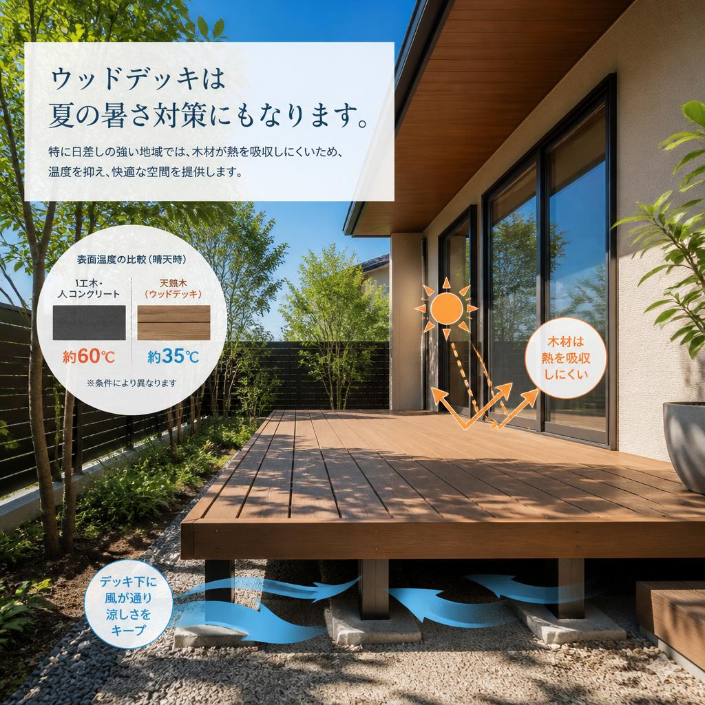 3. 暑さ対策としてのウッドデッキ