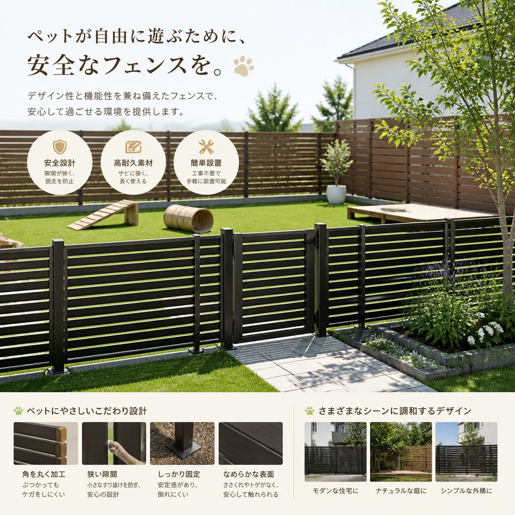安全で快適なフェンス構造