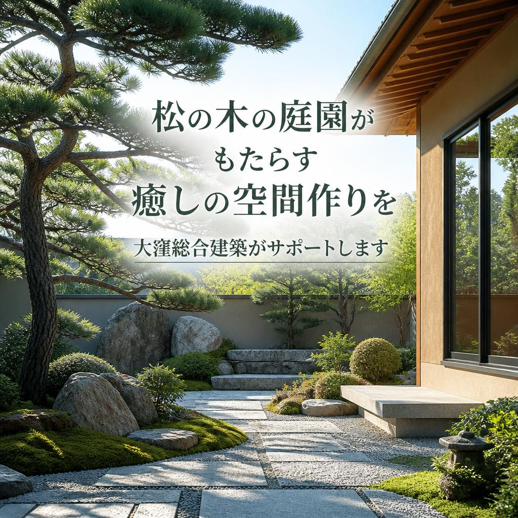 松の木の庭園がもたらす癒しの空間作りを大窪総合建築がサポートします