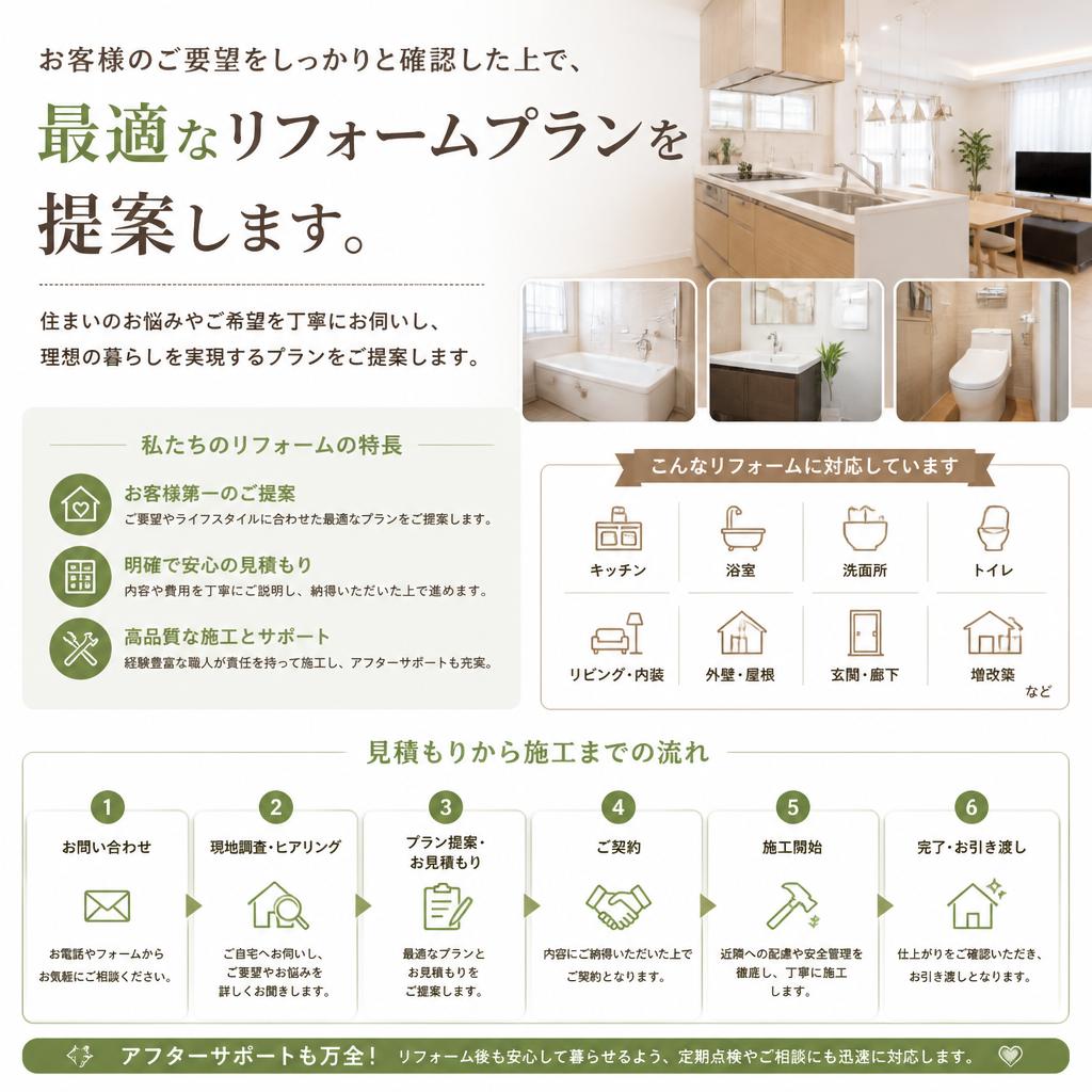 リフォームの流れと提案