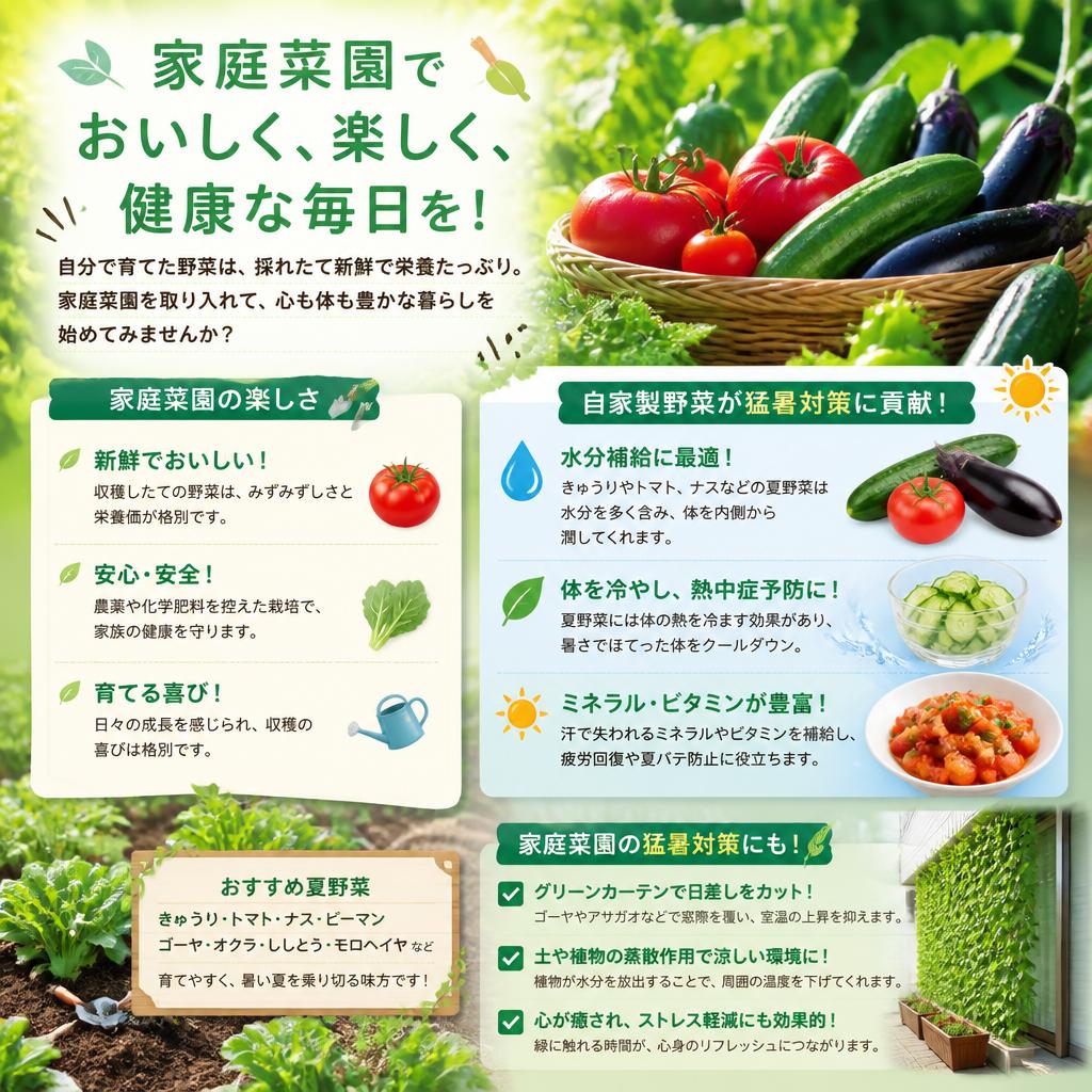 家庭菜園で自家製野菜を育てる