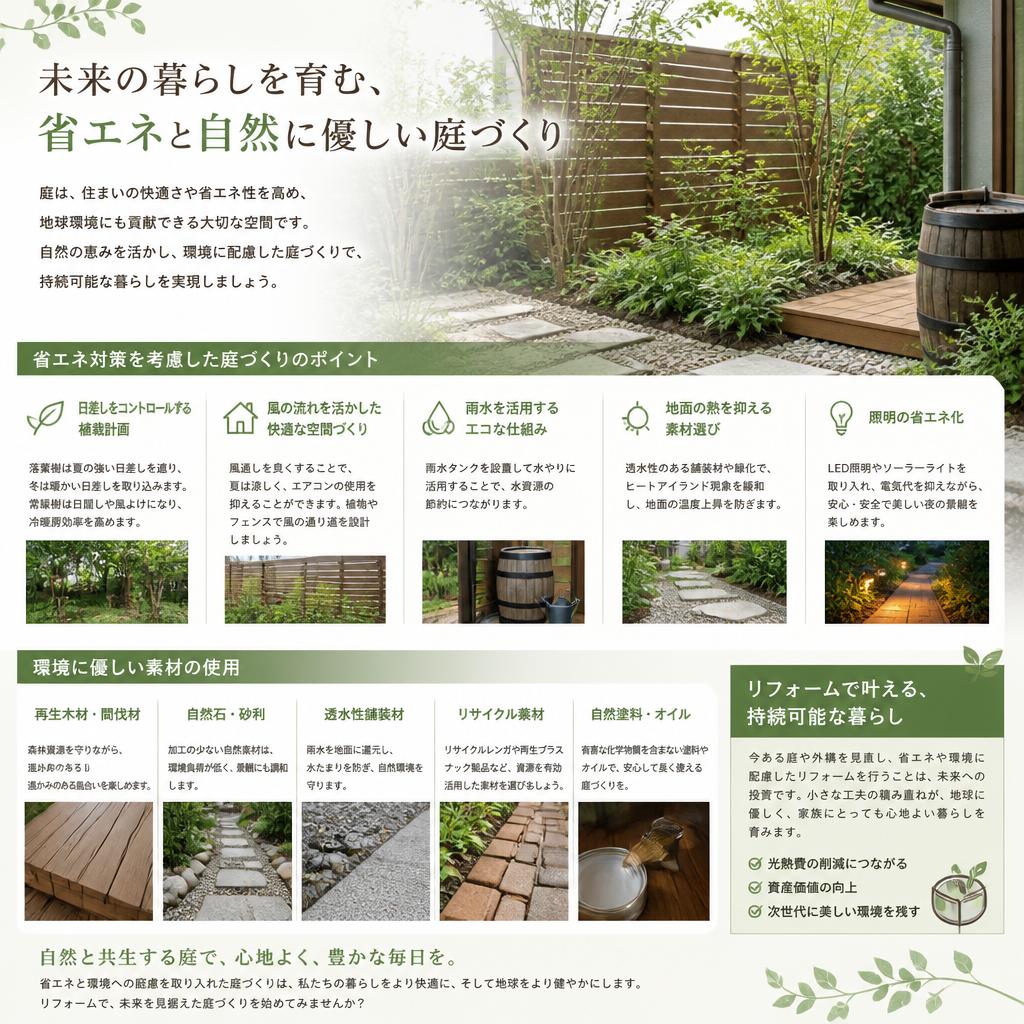 省エネと環境に優しい庭づくり