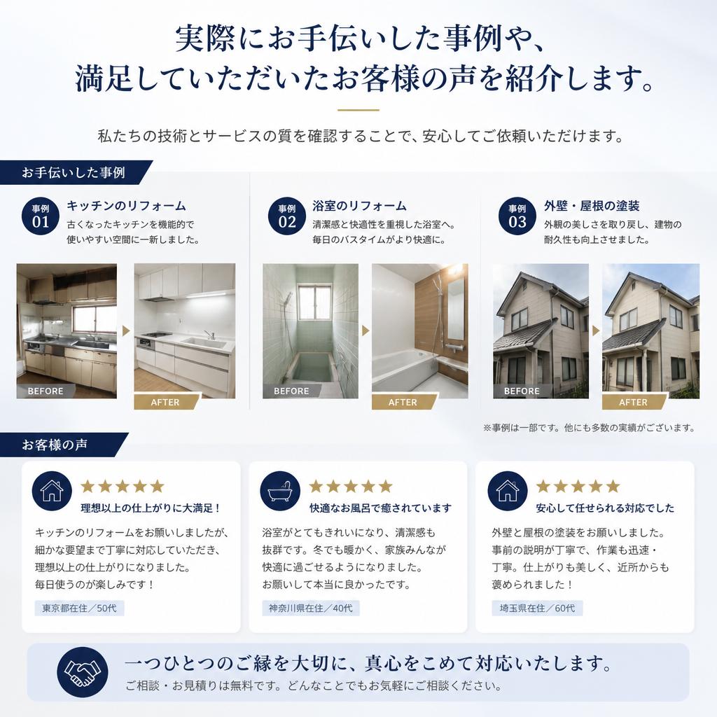 施工実績とお客様の声