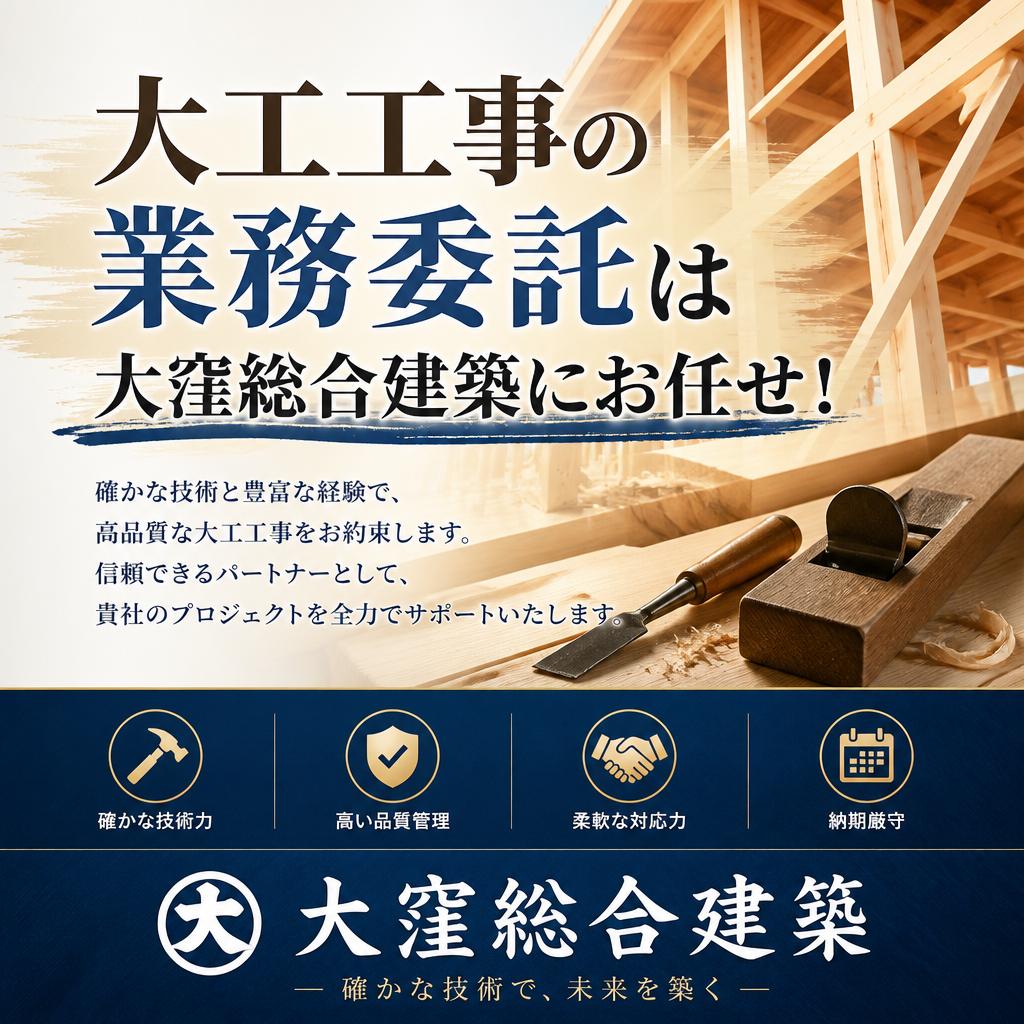 大工工事の業務委託は大窪総合建築にお任せ！