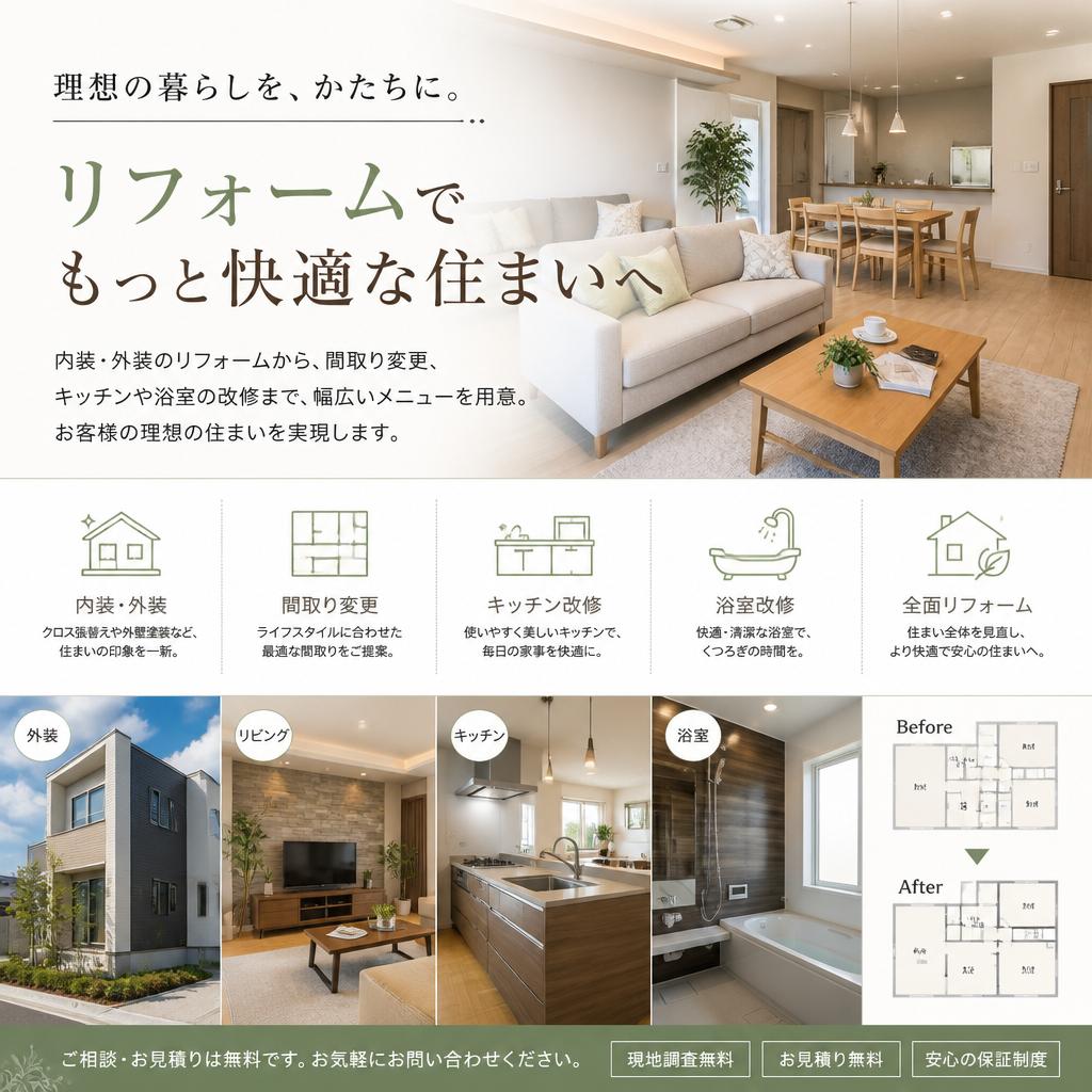 多彩なリフォームメニュー