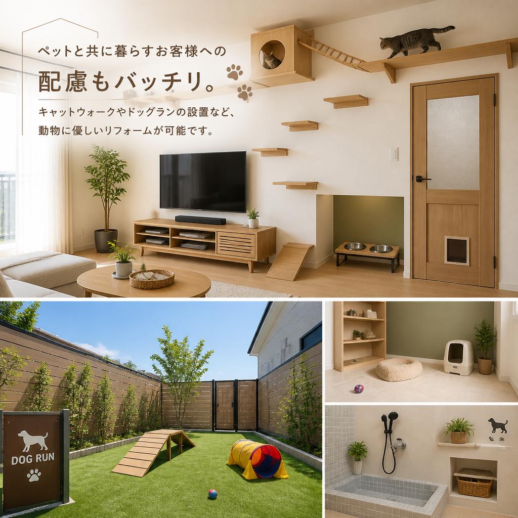 ペットにも優しい施工