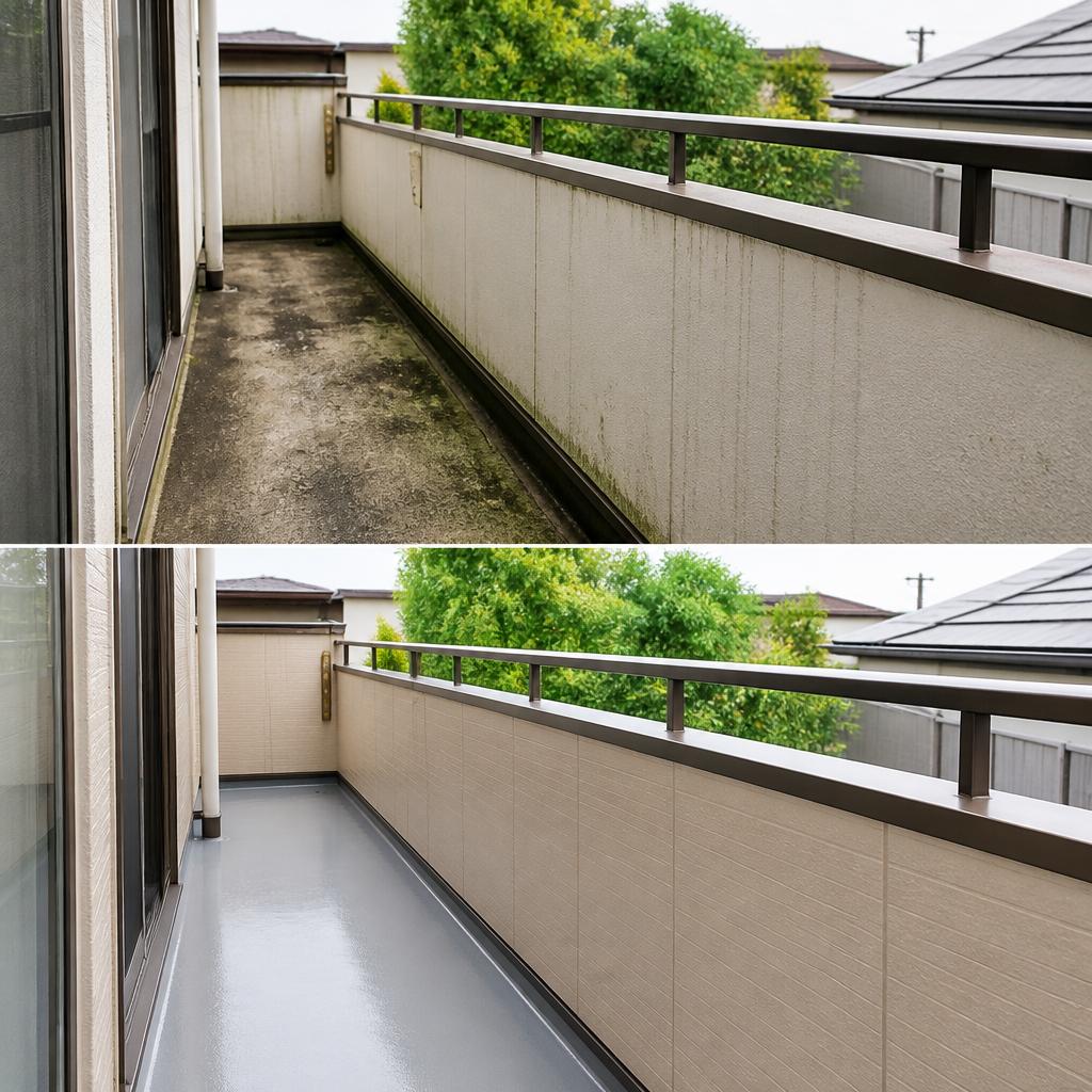 バルコニーの床にひび割れ！FRP防水塗装補修の費用と工期