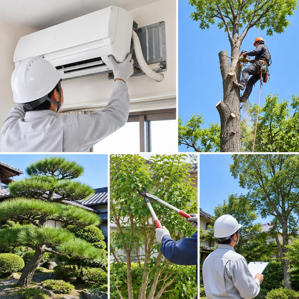 資格と経験を活かし、エアコン取り外しから伐採まで対応