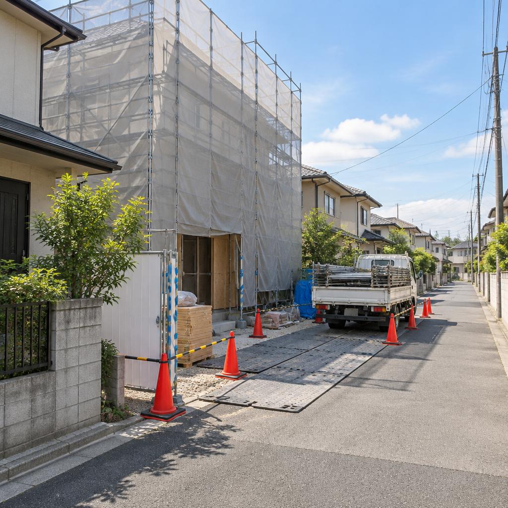 音・搬入・駐車にも気配り。近隣への配慮を徹底